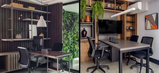 Duas soluções versáteis com mesa embutida no móvel e que podem ser adaptadas para o home office, feitas pela Criare Recreio do Rio de Janeiro. Fotos Luiza Scherer